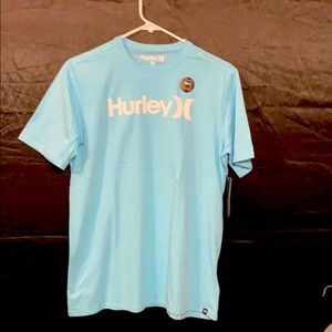 Boys Hurley Solid Sky Blue T-Shirt White Logo